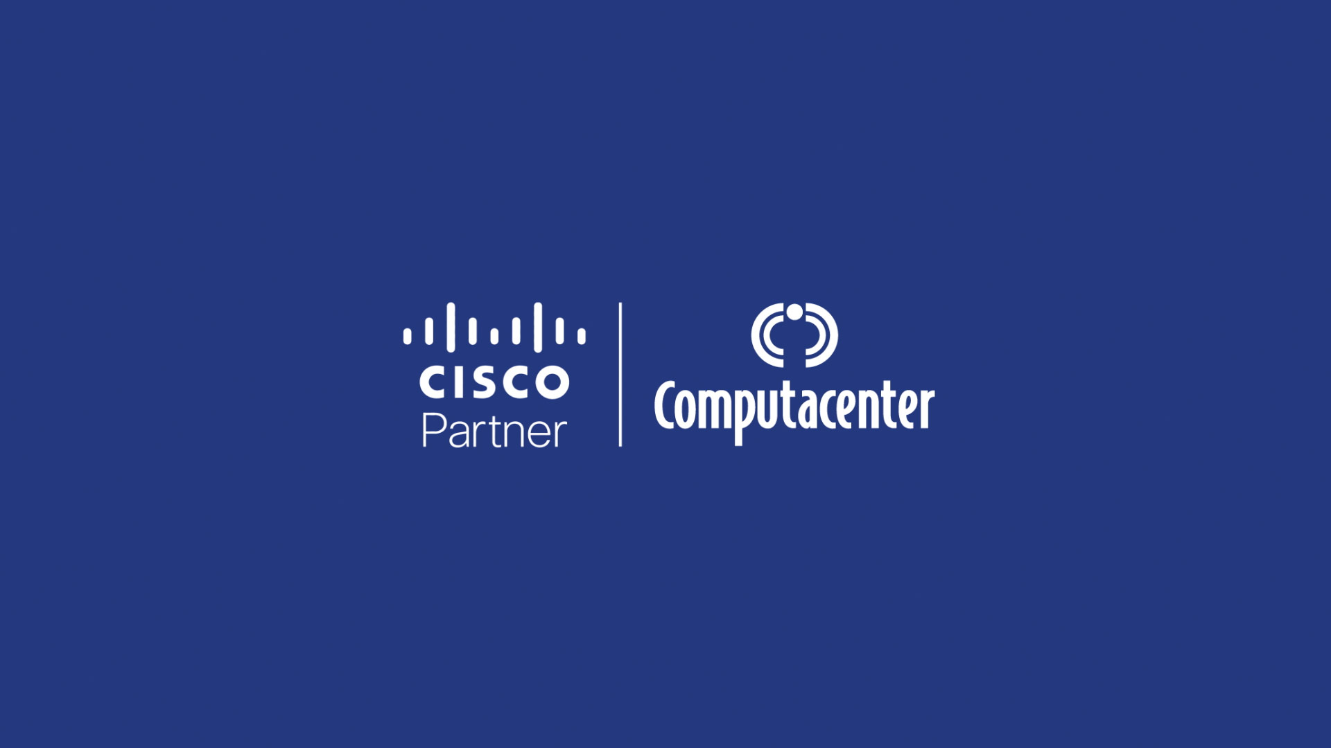 Visual identity lockup of Cisco and Computacenter brands created for US network lifestyle video by our studio